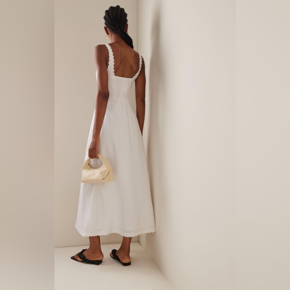 Posse linen dress with scallop trim - Picture 3 of 8